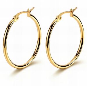 18k Gold plated steel Hoop Earrings